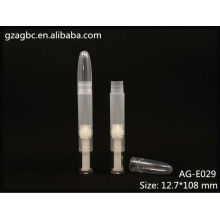 Plástico transparente & vazio redonda Lip Gloss tubo AG-E029, embalagens de cosméticos do AGPM, cores/logotipo personalizado